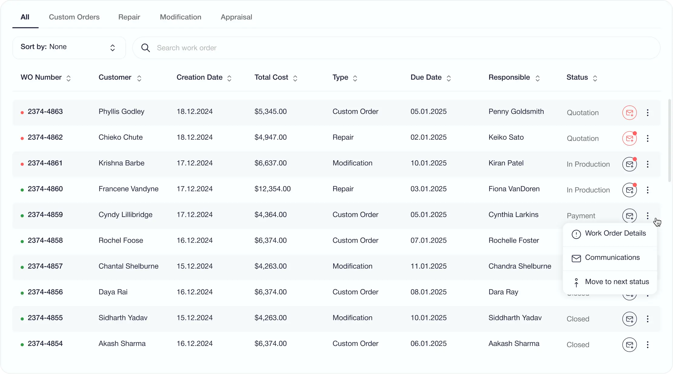 Table Screenshot